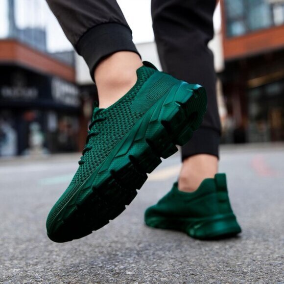 ⚡Mens Olive Green Running Fashion Tennis Walking Lightweight Athletic Sneakers - Picture 2 of 6